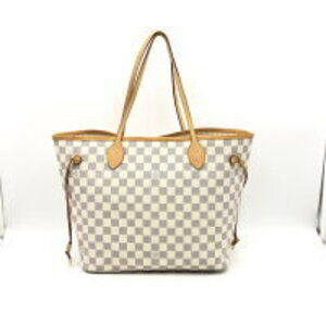 Louis Vuitton Azur Handbag Neverfull Damier White